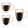 custom logo Heat-resistant glass mug with handle